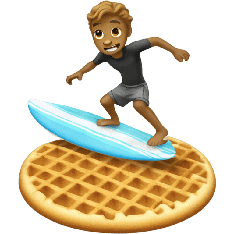 Surfing waffle emoji