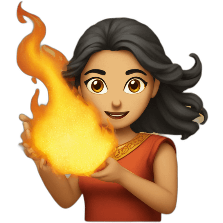 persian woman fire breather emoji