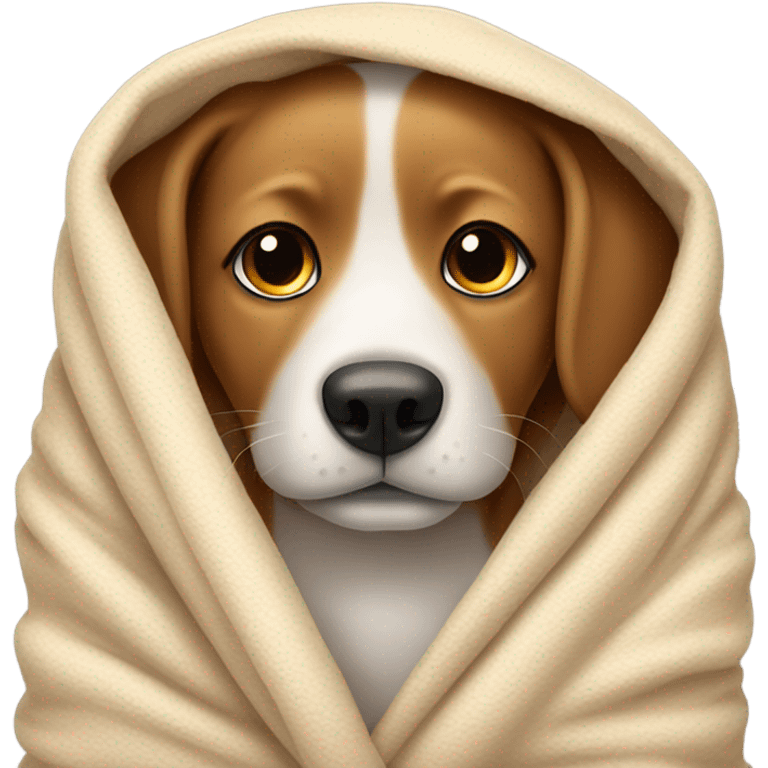 Dog in blanket  emoji