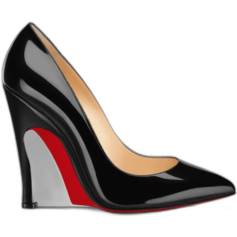 WEDGE LOUBOUTIN black PATENT emoji