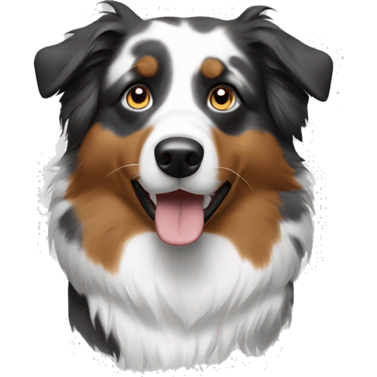 Australian shepherd with white spot beside the nose emoji