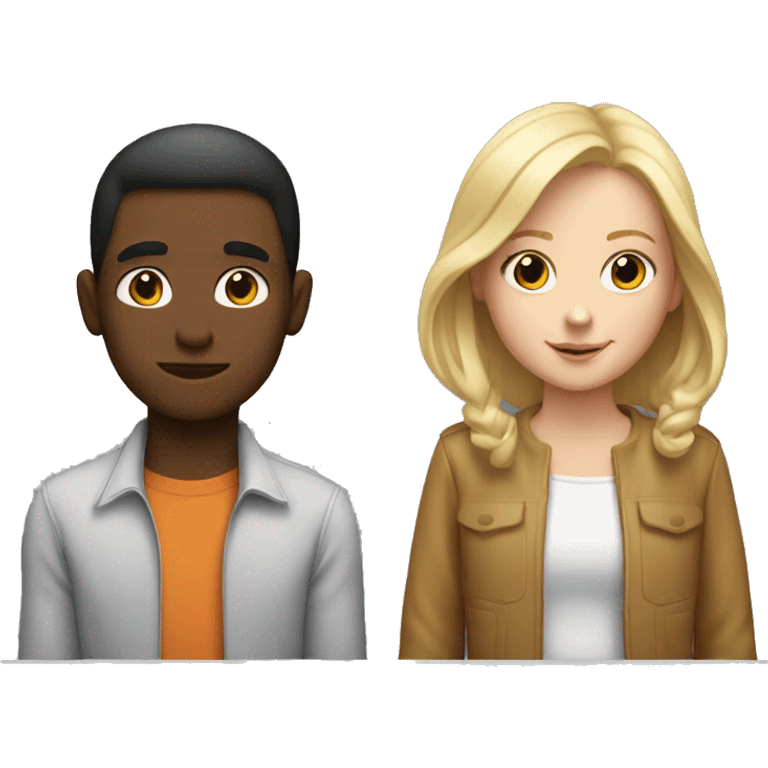 white boy and girl behind laptop emoji