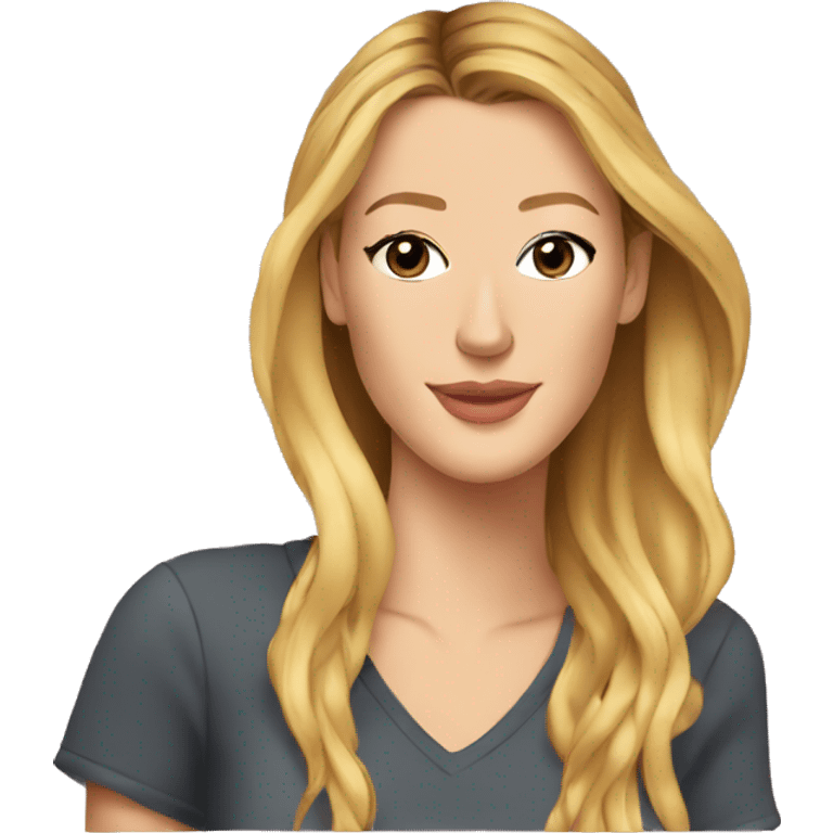 blake lively cartoon wearing tee emoji