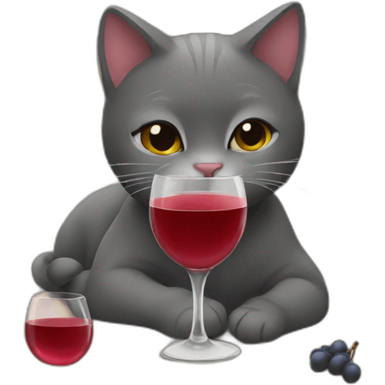 cat drinking wine emoji