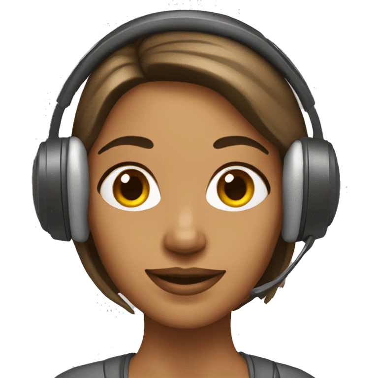 tan woman with a headset emoji