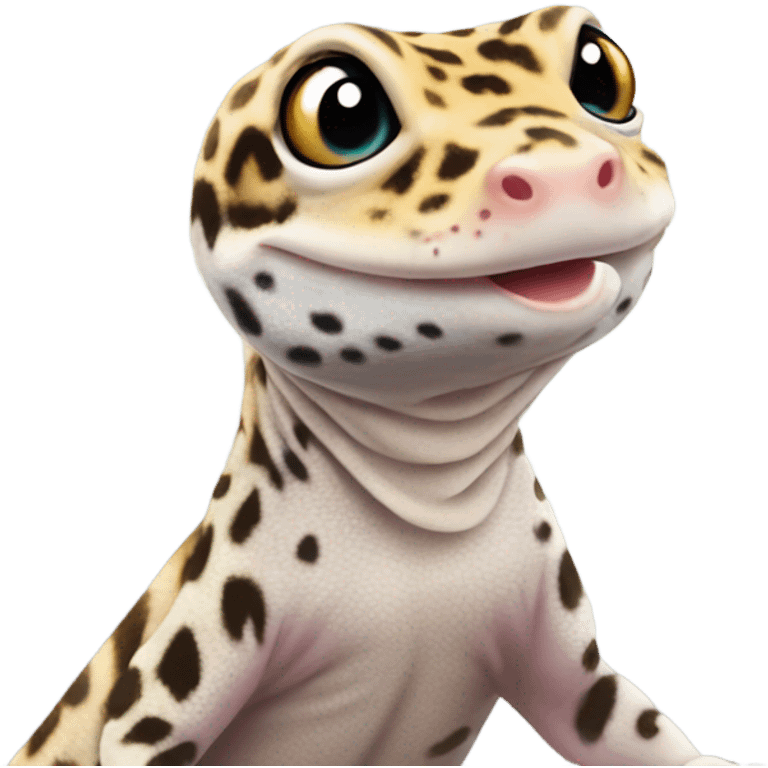 Leopard gecko blowing kiss emoji