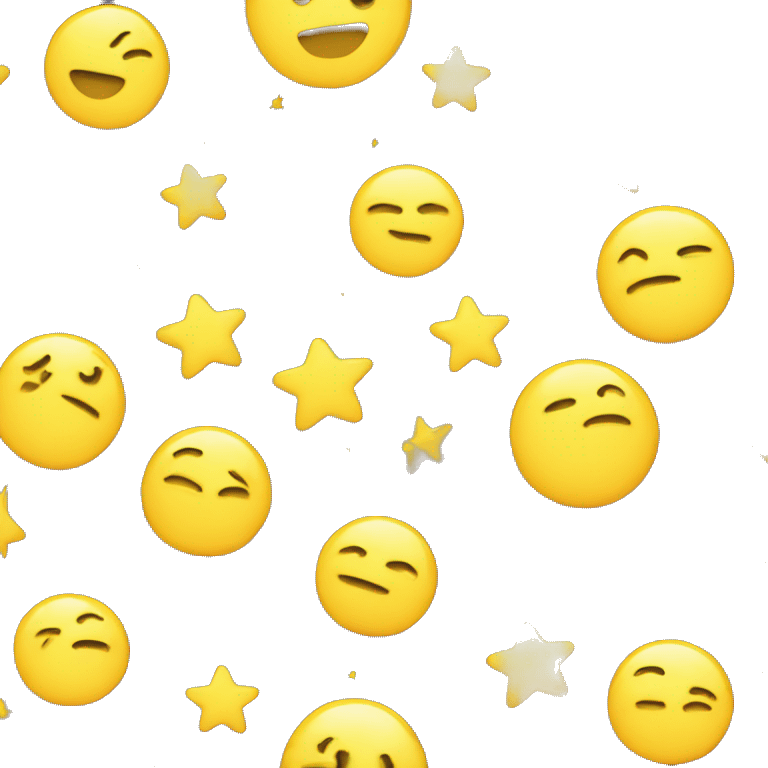 Yellow minguant moon and yellow stars emoji