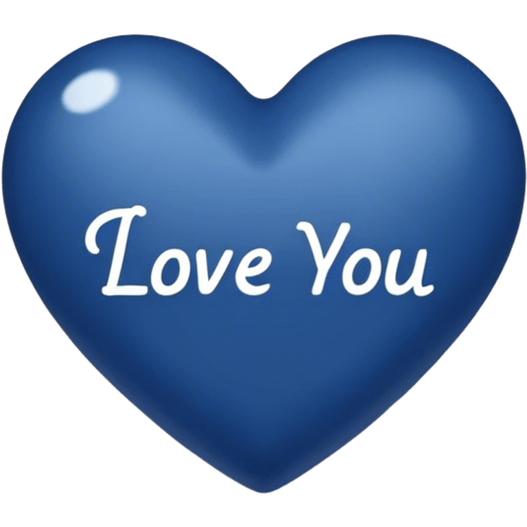 Dark Blue heart either the words I Love You Ryan emoji