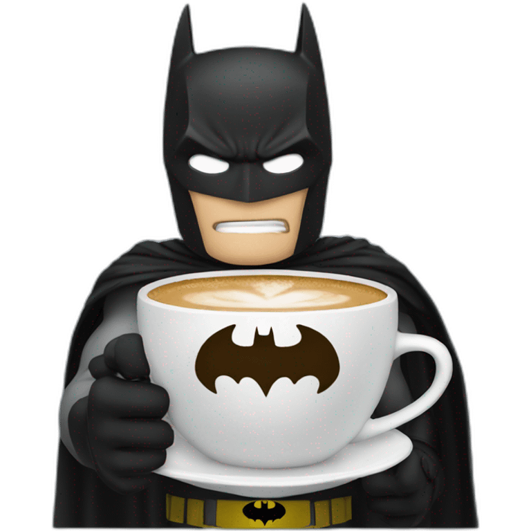 batman with a cup of cofee emoji