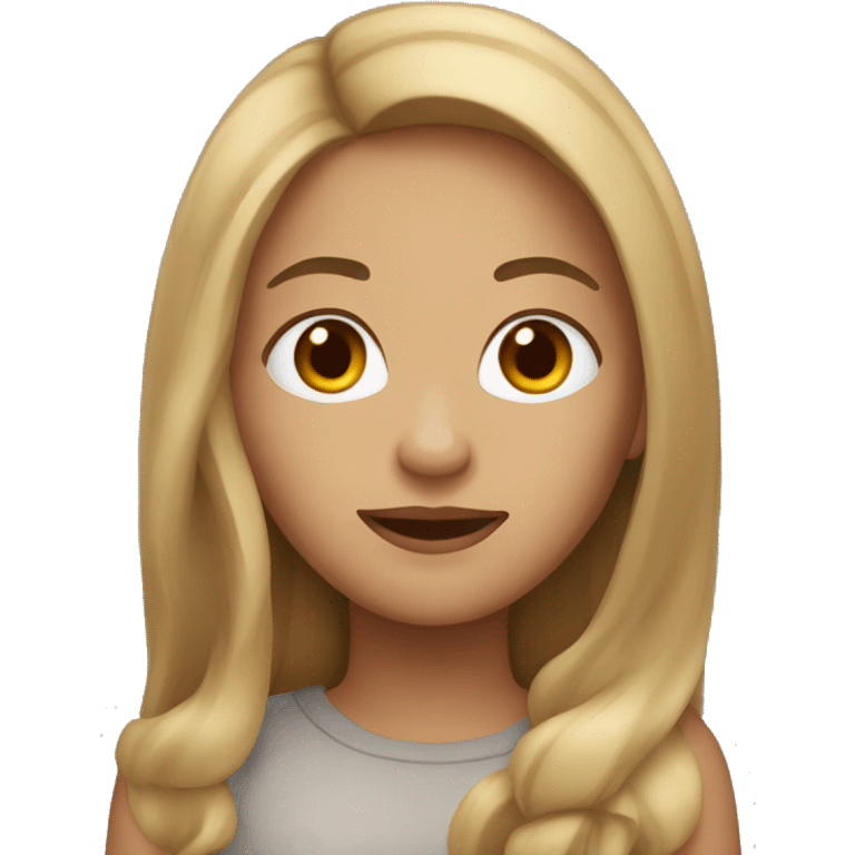 woman with long light brown hair emoji