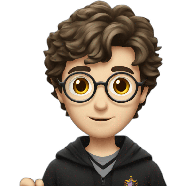 Harry Potter with wand emoji