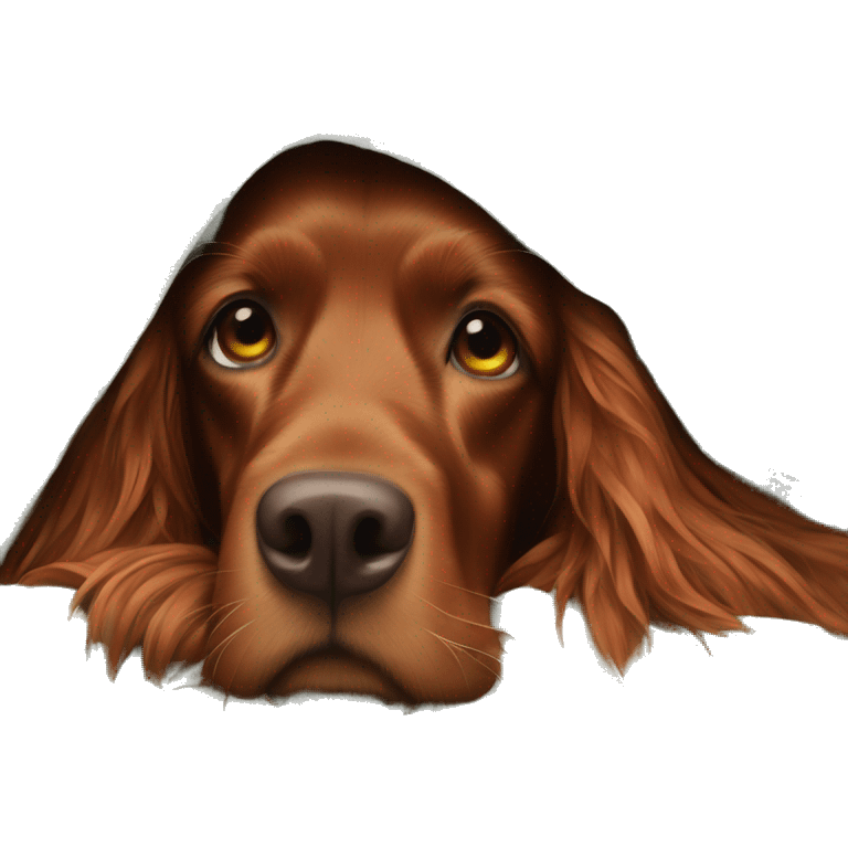 Irish setter and girl under blanket emoji