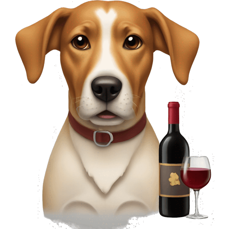 Dog drinking wine emoji