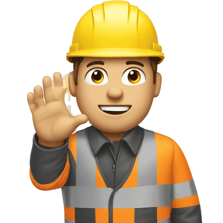 create construction safety officer showing hand with 5 fingers  emoji