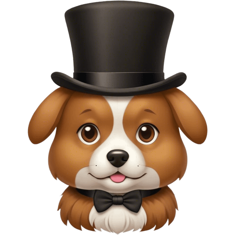 A dog with a top hat emoji