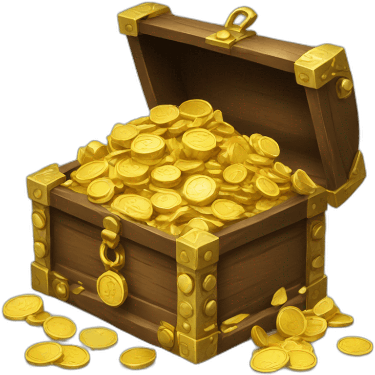 treasure box with gold and coins emoji