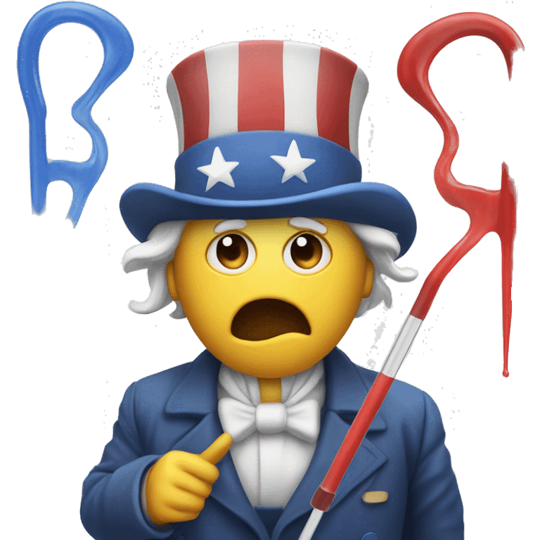 Uncle Sam got sick from the thermometers emoji