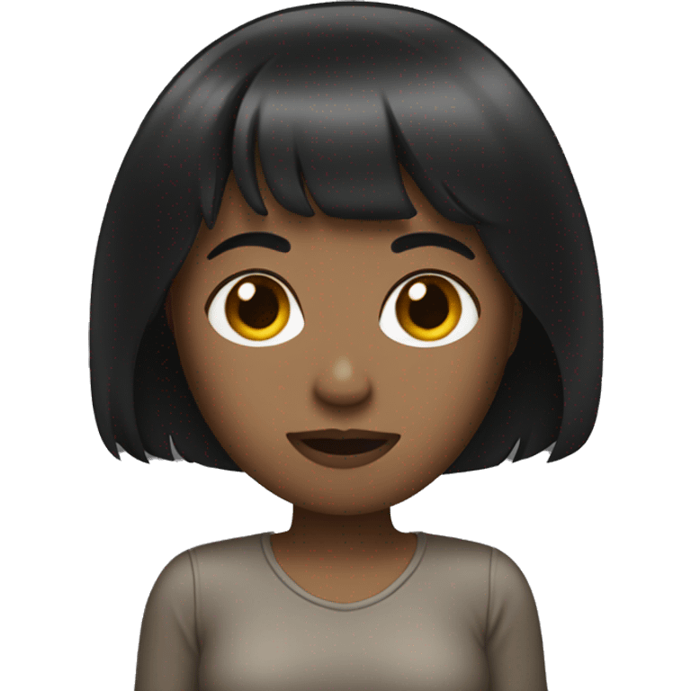 Dark-hair woman bangs  emoji