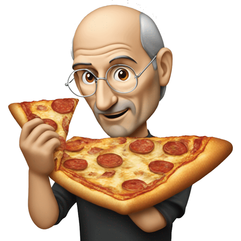 Steve Jobs eating pizza emoji