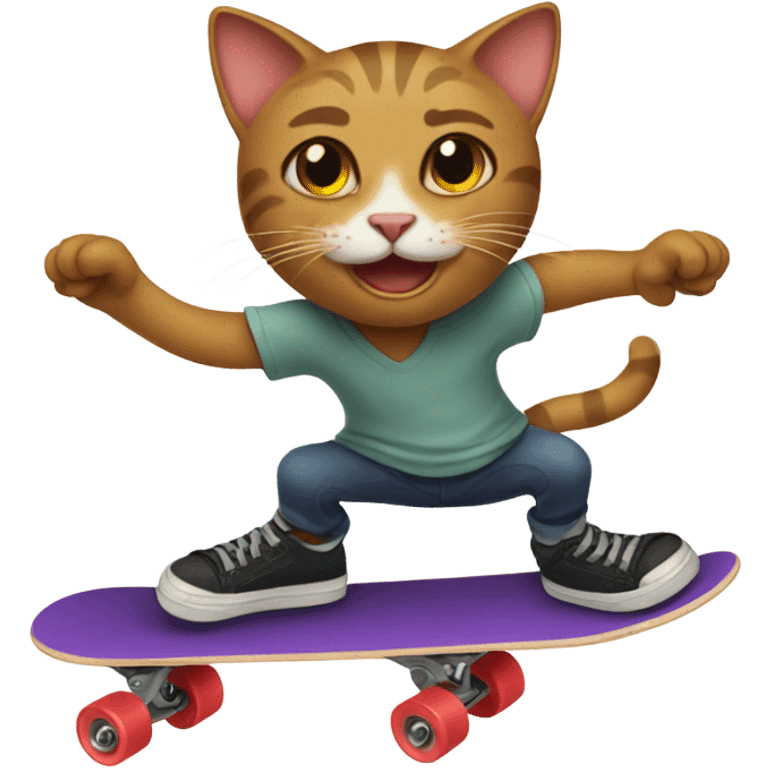 cat skateboarding emoji