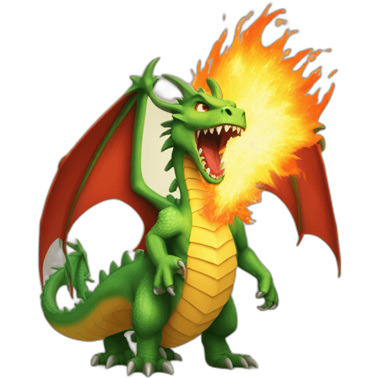 Aggressive fire-breathing dragon emoji