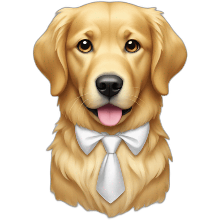 Golden Retriever with white tie emoji