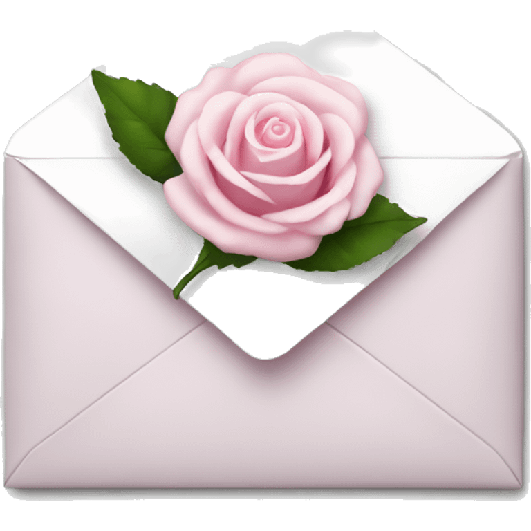 White envelope with light pink rose emoji