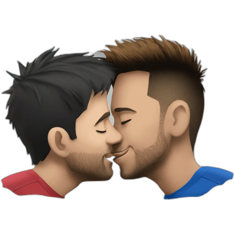 Messi kissing neymar emoji