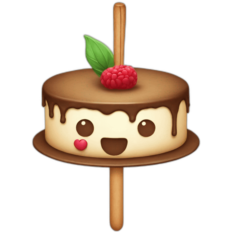 cake and stick emoji