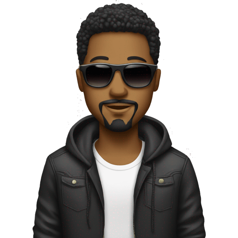 Black DJ with goatee and shades emoji