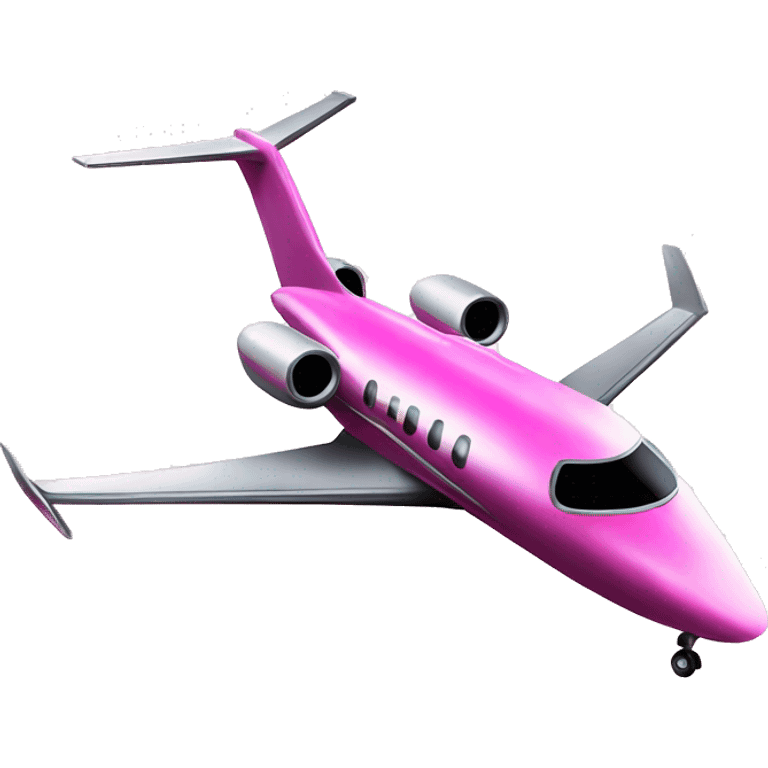 private jet sparkly pink emoji