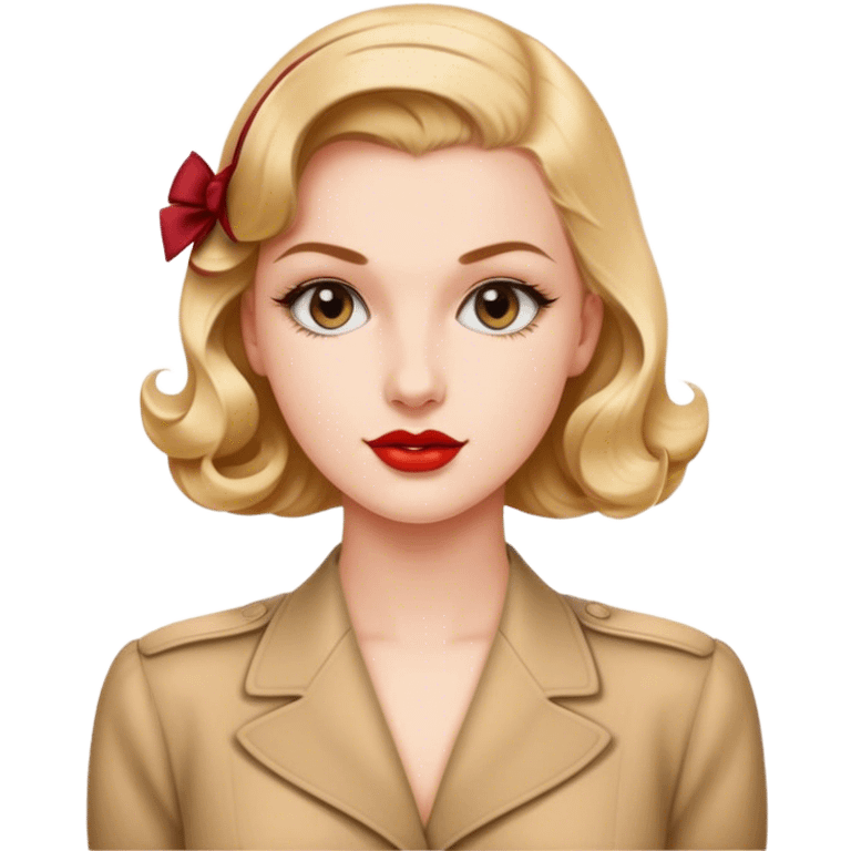 Beautiful woman in 1940’s woman fashion look emoji