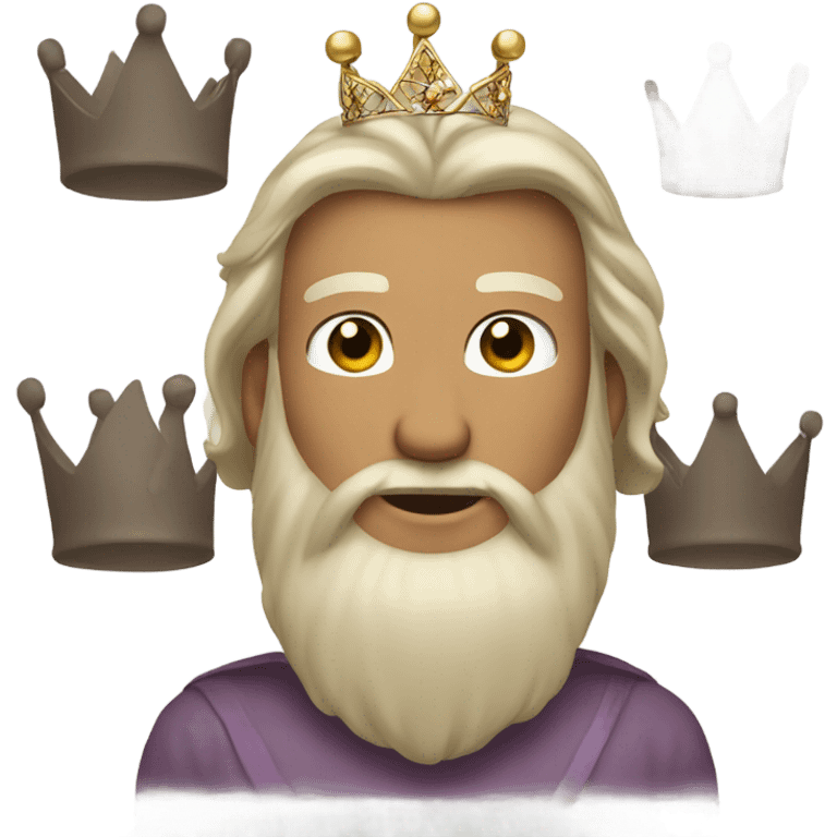 A men with beard and long hair with a princess crown  emoji