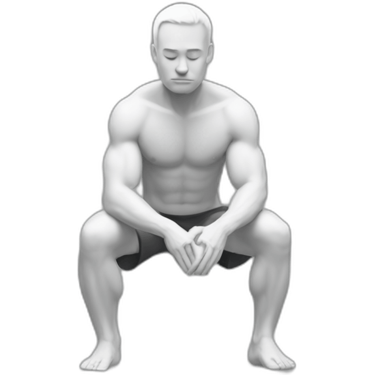 Man in a resting squat position emoji