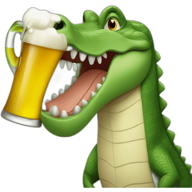 crocodile drinking beer emoji