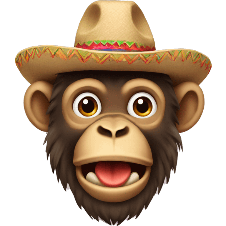 Monkey with hat mexican emoji