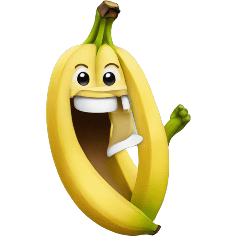 A banana laughing with a transparent background emoji