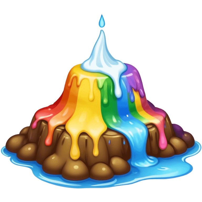 melted rainbow poop renaissance landscape  emoji