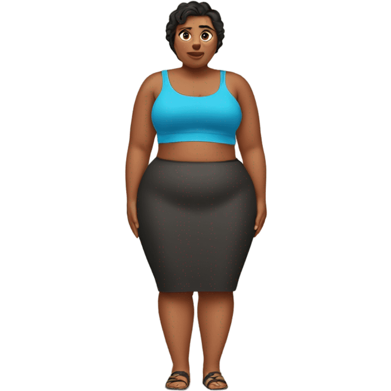 fat woman in a crop top emoji