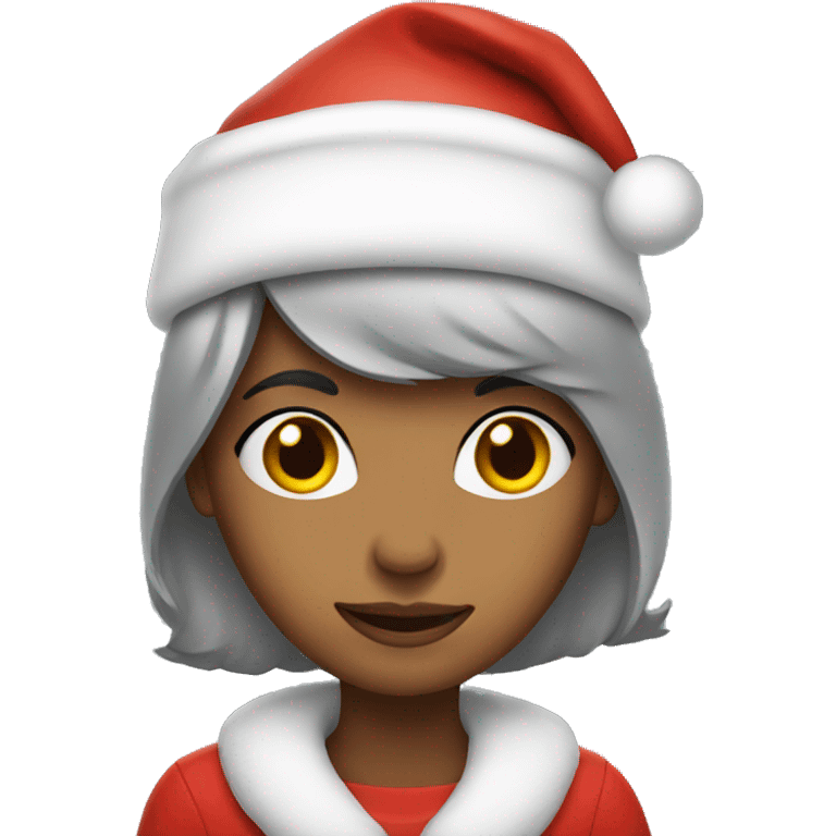 woman with santa hat and grey hair emoji