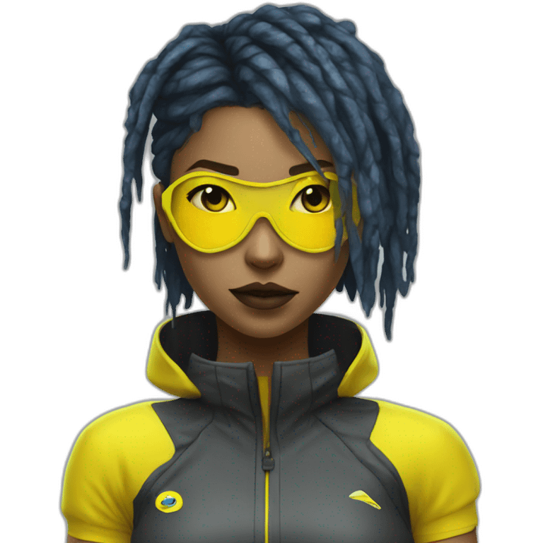 cyberpunk yellow girl in tennis uniform emoji