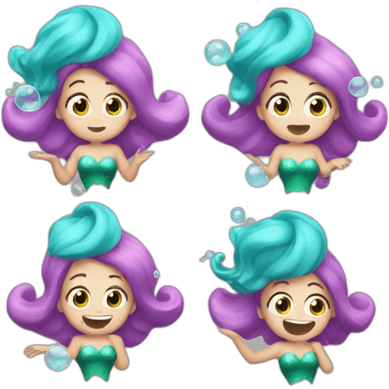 mermaid farts bubbles emoji