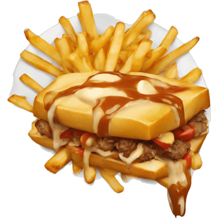 Poutine eating a kebab emoji