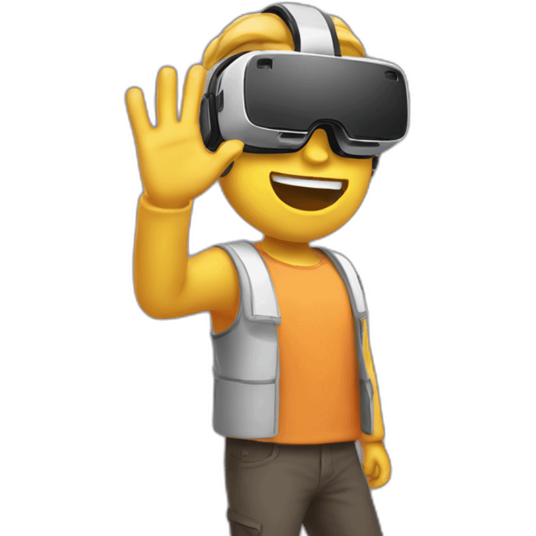 vr guy waving emoji