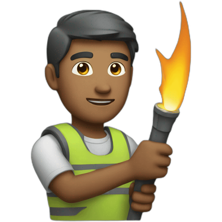 man holding torch emoji