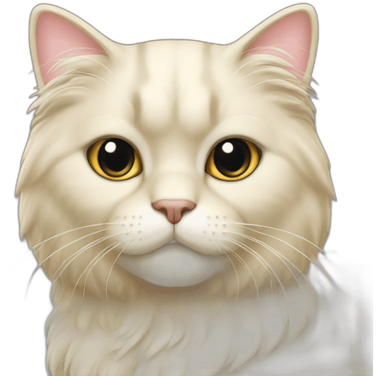 Cream persan cat emoji