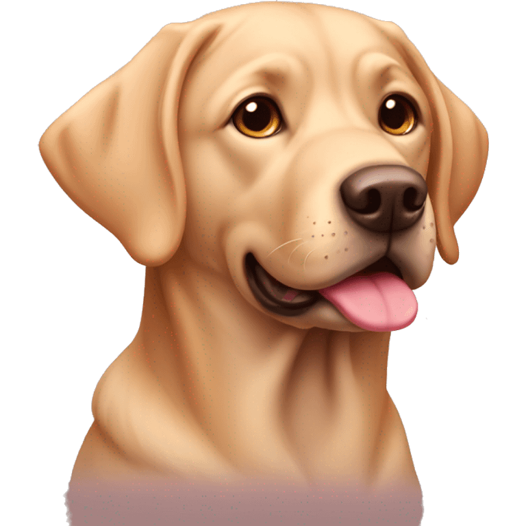 Tan lab with pink Collar and brown eyes  emoji