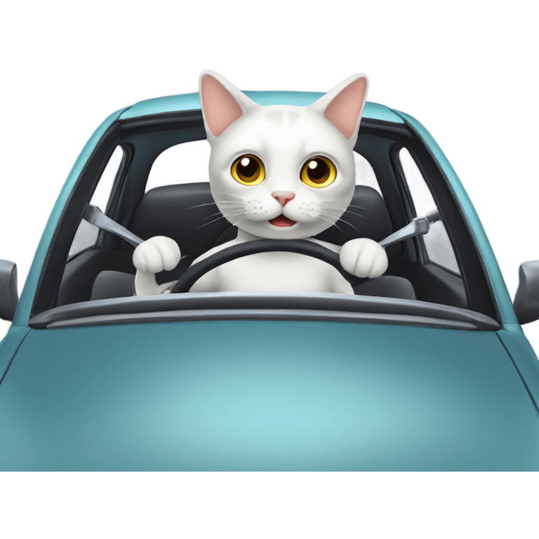 cat driving a car emoji