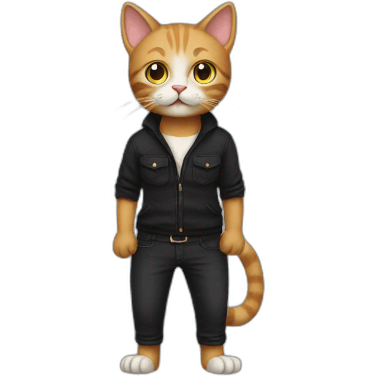 Cat wearing black pants  emoji