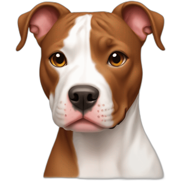 Pit bull mix with red hair and a white stripe on its face emoji